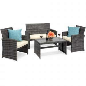 Best Choice Products 4-Piece Wicker Patio Conversation Furniture Set Save $120.00