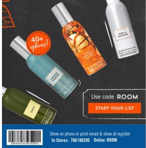 9/17 Only! Bath & Body Works Concentrated Room Sprays! 