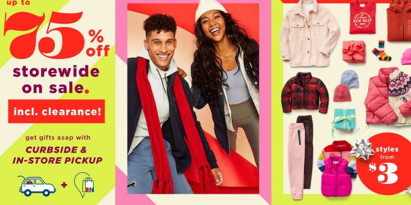 INSANE Sale At Old Navy! Up to 75% Sitewide + Buy any 2 Clearance Items and get 1 Free!!
