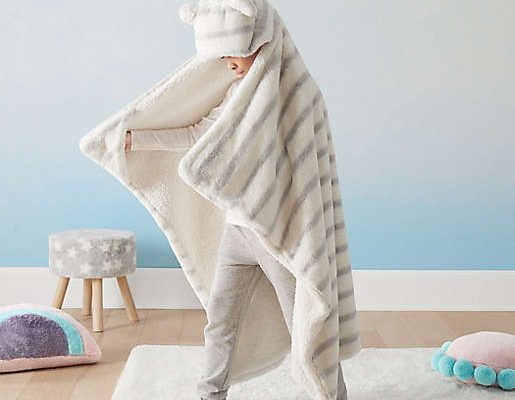 UGG® Polar Striped Hooded Throw Blanket
